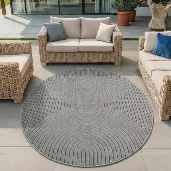 Covor rotund Nova V1 Argintiu 200x200 cm