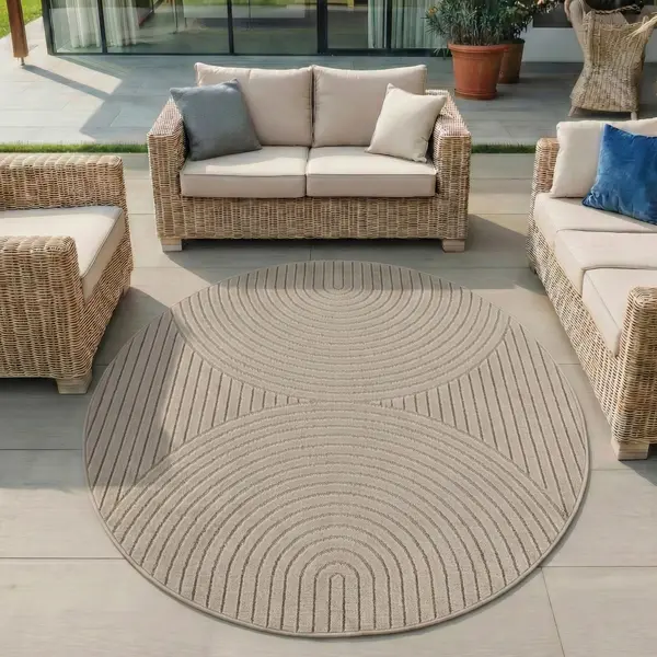 Covor rotund Nova V1 Bej 120x120 cm