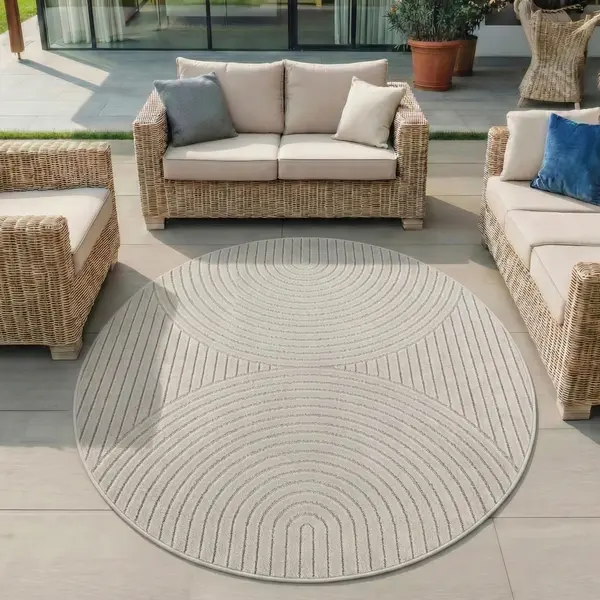 Covor rotund Nova V1 Crem 160x160 cm