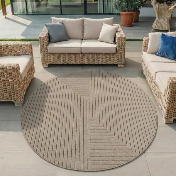 Covor rotund Nova V2 Bej 160x160 cm