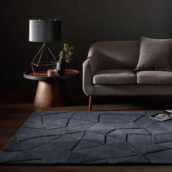 Covor rotund Shard Gri inchis 160x160 cm, Flair Rugs