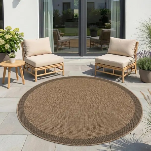 Covor rotund Timber V2 Bej 120x120 cm