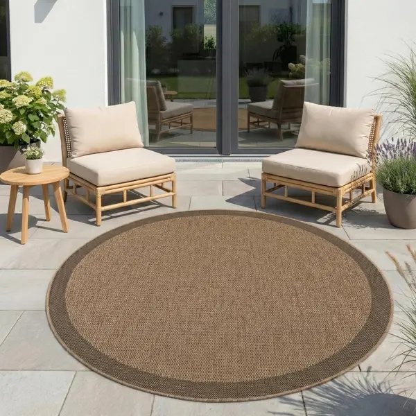 Covor rotund Timber V2 Bej 80x80 cm