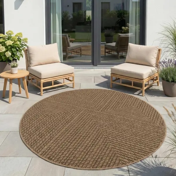 Covor rotund Timber V4 Bej 80x80 cm