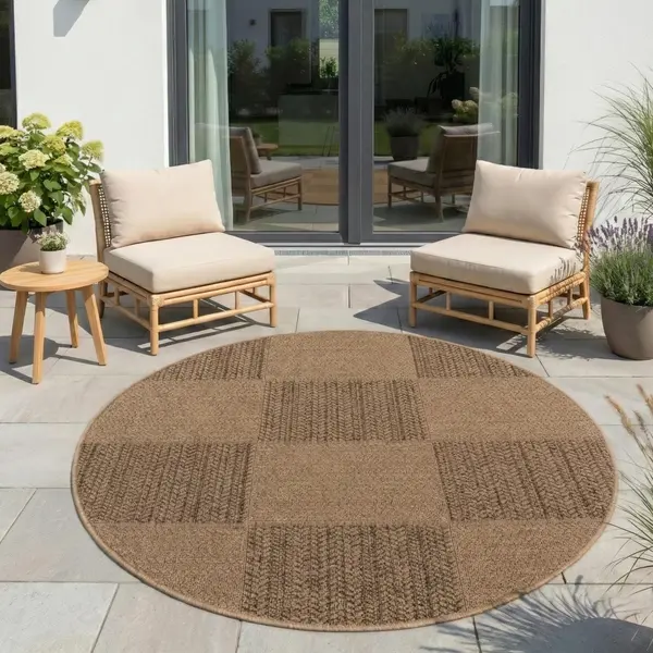 Covor rotund Timber V5 Bej 120x120 cm