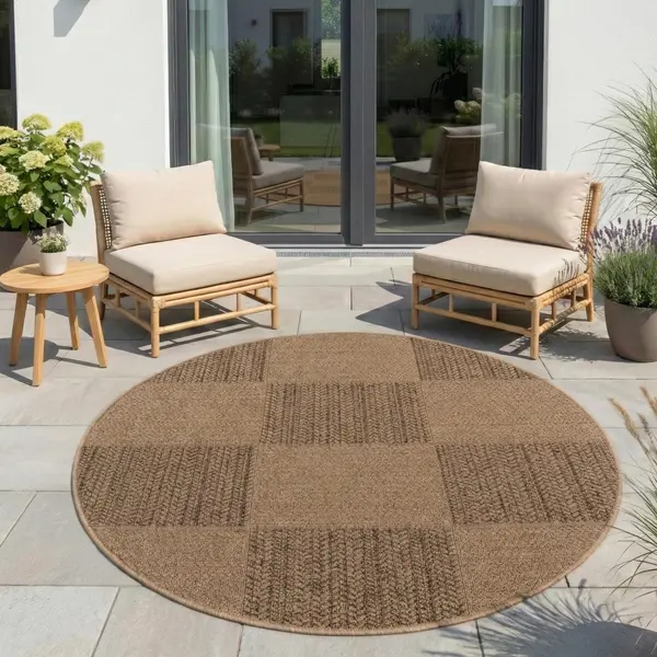 Covor rotund Timber V5 Bej 80x80 cm