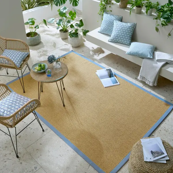 Covor Sisal Look Outdoor Albastru Deschis 160x230 cm, Flair Rugs