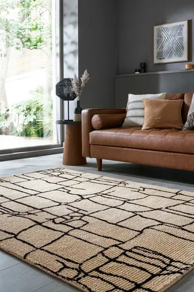 Covor Theo Circular Knit Crem 160x230 cm, Flair Rugs