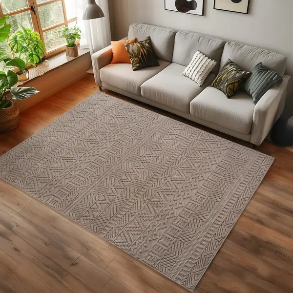 Covor traversa Helix etno V3 Bej 60x110 cm