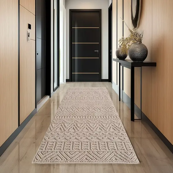 Covor traversa Helix etno V3 Bej 80x250 cm