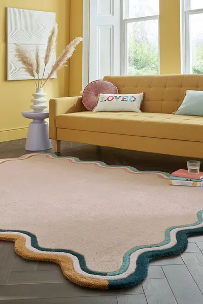 Covor Wool Scallop Crem 200x290 cm, Flair Rugs