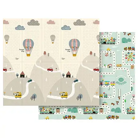 Covoras de joaca bebelusi Rebel RBY-2200-2, Masini, 200 x 180 cm, Multicolor