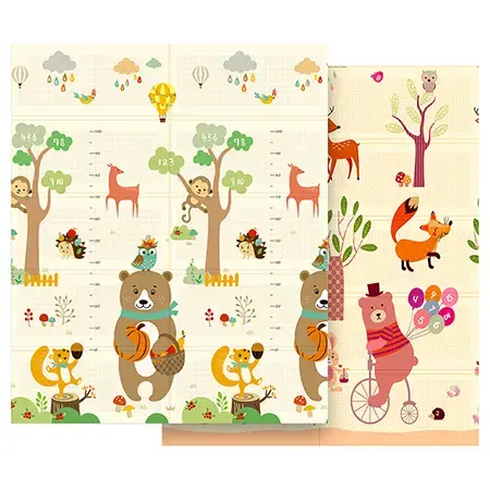 Covoras de joaca bebelusi Rebel RBY-2201-3, Animale, 180 x 150 cm, Multicolor