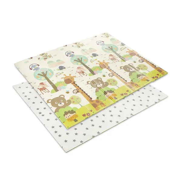 Covoras de joaca termic Lorelli, 2 fete, pliabil, din spuma XPE, 120 x 180 cm, Best Friends
