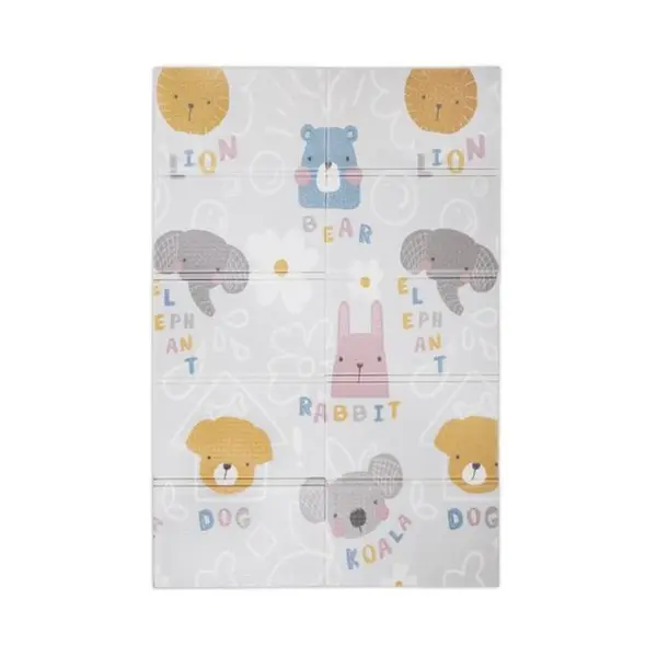 Covoras de joaca termic, Lorelli, din spuma XPE, design cu doua fete, pliabil, impermeabil, 120 x 180 cm, Buddies and Stars
