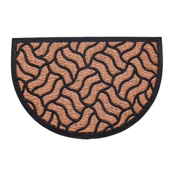 Covoras Intrare, din Cauciuc si Fibre Cocos, Semicerc, 40 x 60 cm, Grunberg IDM40608