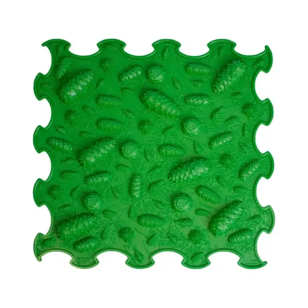 Covoras ortopedic pentru masaj, 1 piesa, textura rigida, model Pinecones, Verde inchis