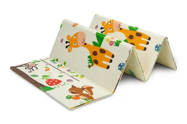 Covoras pliabil multifunctional Toyz pentru copii cu 2 fete,din spuma XPE fara substante nocive,antiderapant,izolator termic 200x180x1 cm,geanta transport inclusa Animals