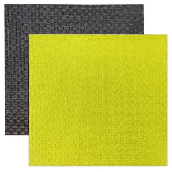 Covoraș puzzle pentru copii Raya Toys – 100 x 100 cm, 1 bucată, negru/galben