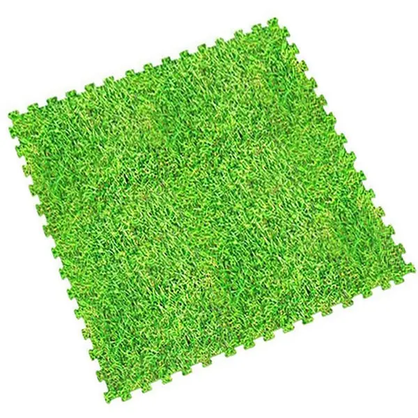 Covoraș puzzle pentru copii Raya Toys - Iarbă, 30 x 30 cm, 9 piese