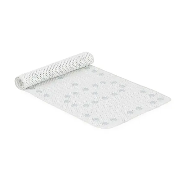 Covoras XXL de baie, Petite&Mars, Harry, Antialunecare, Cu ventuze, Dreptunghiular, Antiderapant, 91x43 cm, Alb