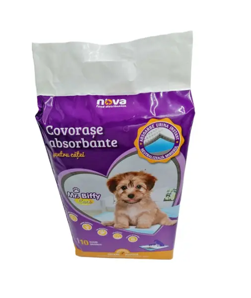 Covorase absorbante pentru caini Mr. Biffy, 60 x 60 cm, 10 bucati