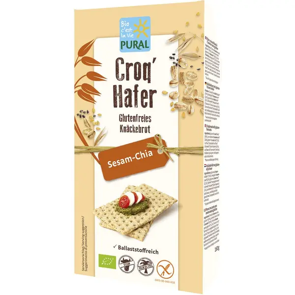 Crackers din ovaz cu susan si chia fara gluten, eco - 160 g