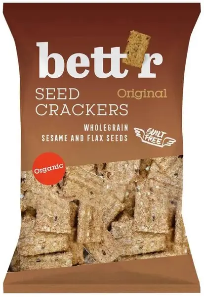 Crackers integrali cu semințe, 150 g, Bett'r