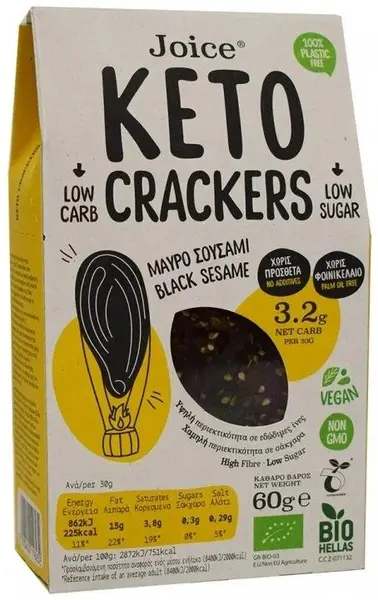 Crackers keto cu susan negru, 60 g, Joice