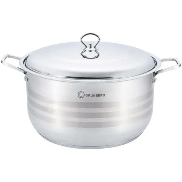Cratita din Inox Grunberc, cu Capac, 26 l, 40 cm