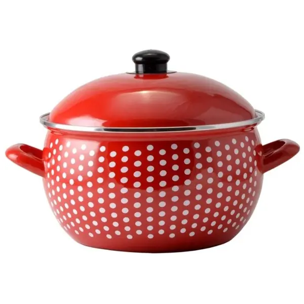 Cratita Emailata cu Capac, 18 x 13 cm, 3 l, Perfect Home