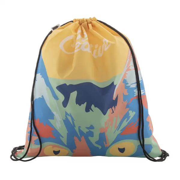 CreaDraw RPET rucsac personalizat drawstring - negru