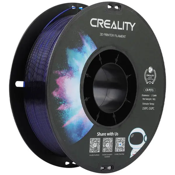 Creality Filament Creality PETG, 1,75 mm, 1 kg, Albastru Transparent