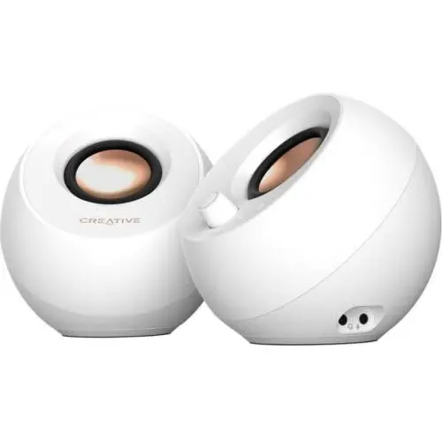 Creative Boxe pentru PC Creative Pebble Pro, mufa, USB-A/C, Bluetooth, amplificator digital, iluminare RGB, Alb