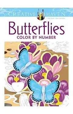 Creative Haven Butterflies Color by Number Coloring Book - Jan Sovak