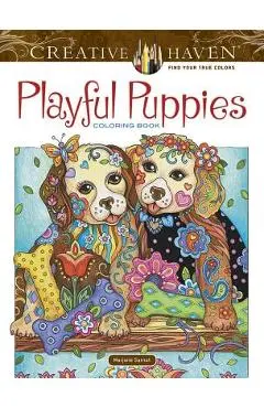 Creative Haven Playful Puppies Coloring Book - Marjorie Sarnat