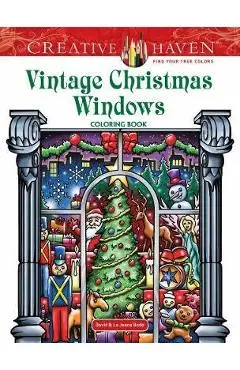 Creative Haven Vintage Christmas Windows Coloring Book - David Bodo