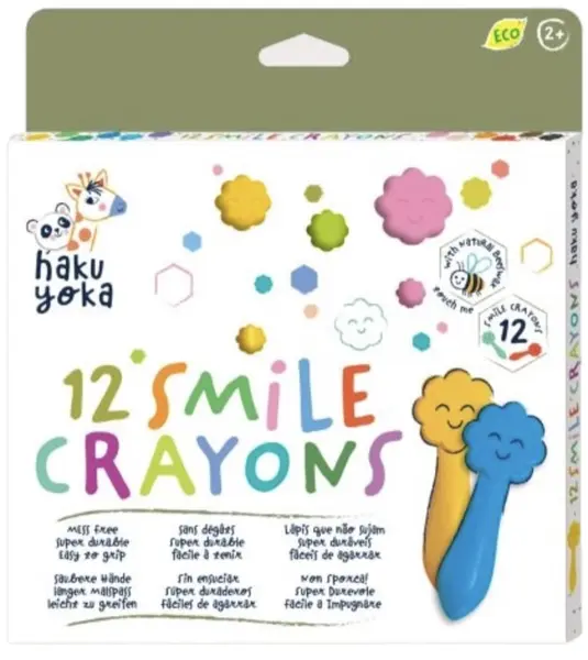 Creioane cerate eco Haku Yoka - Zâmbete, 12 culori