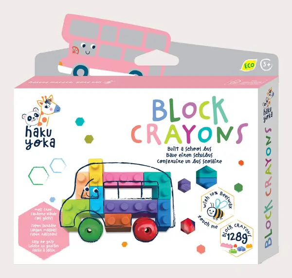 Creioane cerate interconectabile Block Crayons - Autobuz Scolar, Haku Yoka