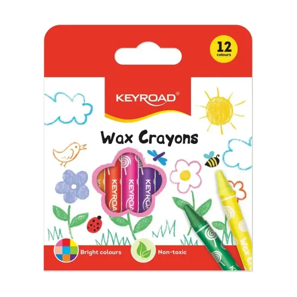 Creioane cerate Keyroad,diamteru 8 mm, 12 culori set