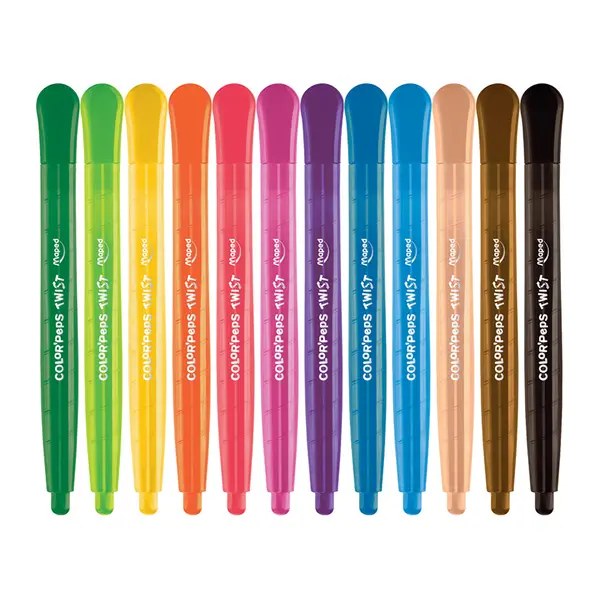 Creioane cerate retractabile, 12culori/set, Color'Peps Maped