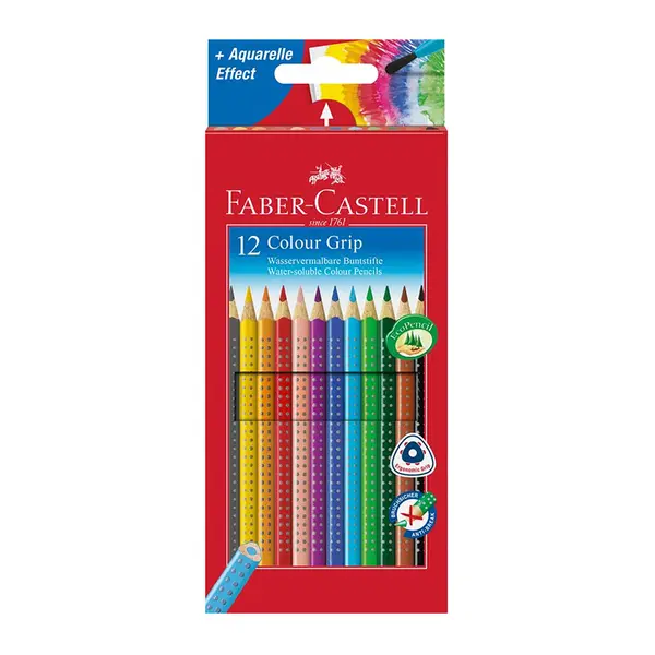 Creioane color, 12culori, Grip, Faber-Castell