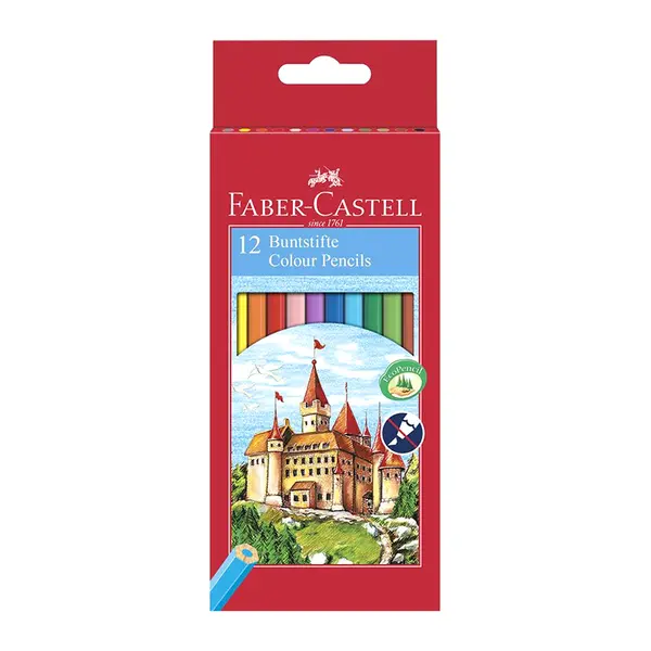 Creioane color, 12culori, hexagonale, Faber-Castell
