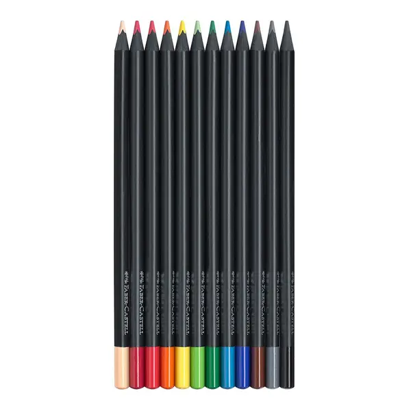 Creioane color, 12culori, triunghiulare, Black Edition Faber-Castell