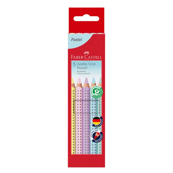 Creioane Color, 5culori/set, Pastel Jumbo Grip Faber-Castell