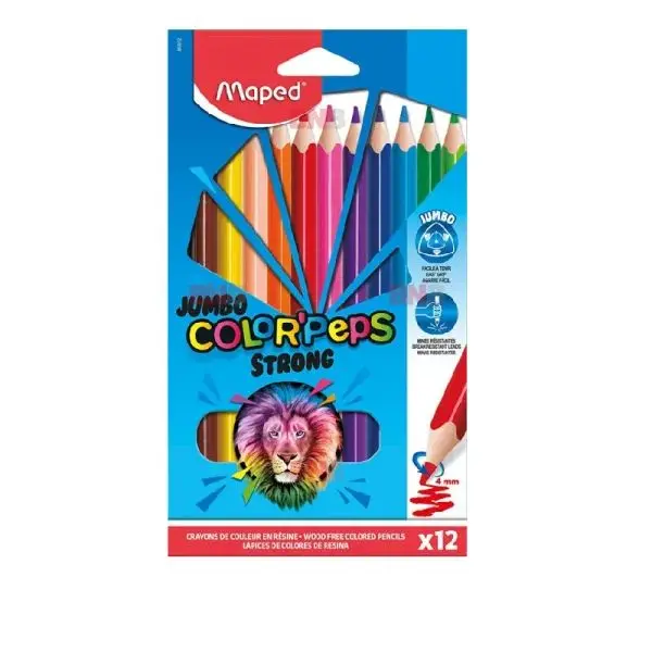 Creioane colorate 12/set Maped Jumbo - engros