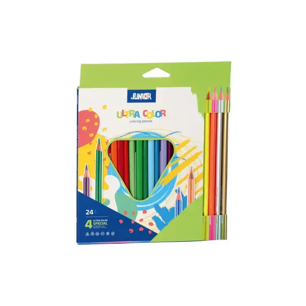 Creioane colorate 20+4 bucati/set Junior Creioane colorate 20+4 bucati/set Junior