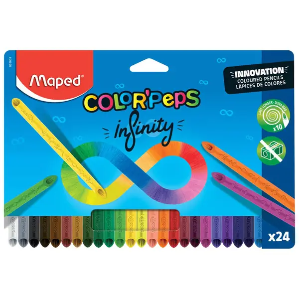 Creioane colorate, 24culori/set, Infinity Color'Peps Maped