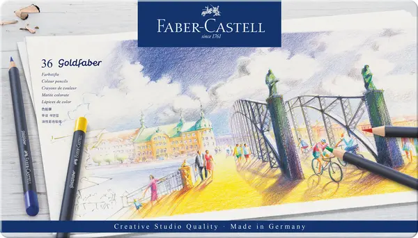 Creioane colorate 36culori goldFaber-Castell cut metal Faber-Castell Creioane colorate 36culori goldFaber-Castell cut metal Faber-Castell