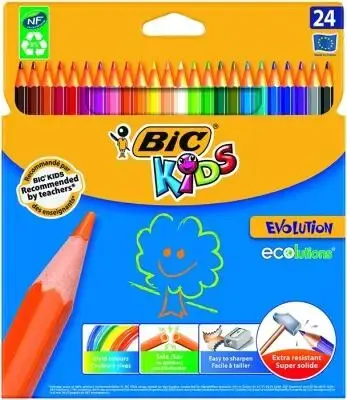 Creioane colorate BIC Evolution, 24 culori